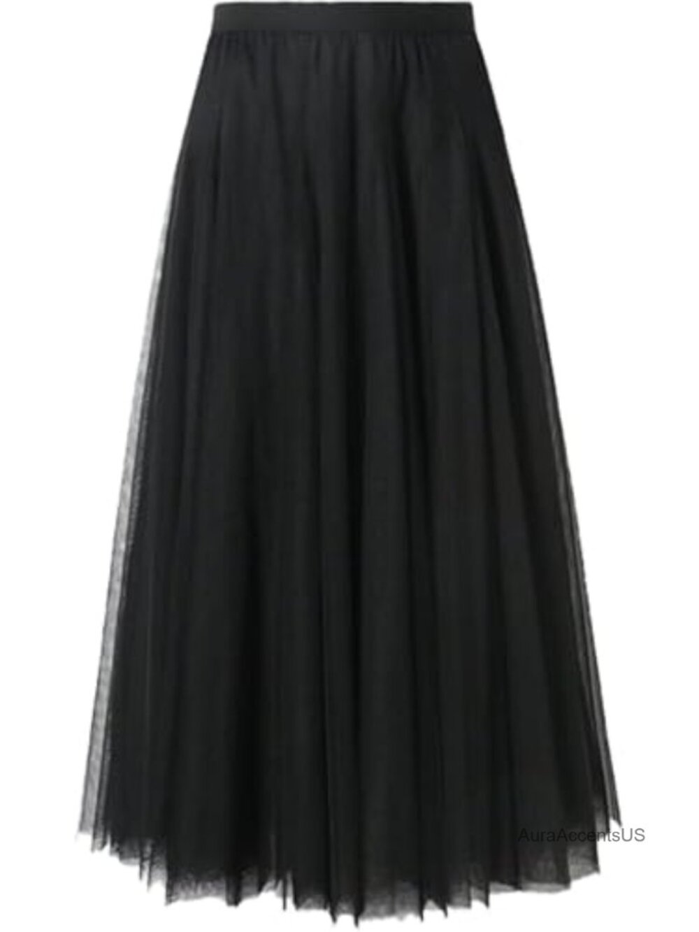 Maxi Tulle Skirt A-Line Layered Mesh Flowy High Waist
